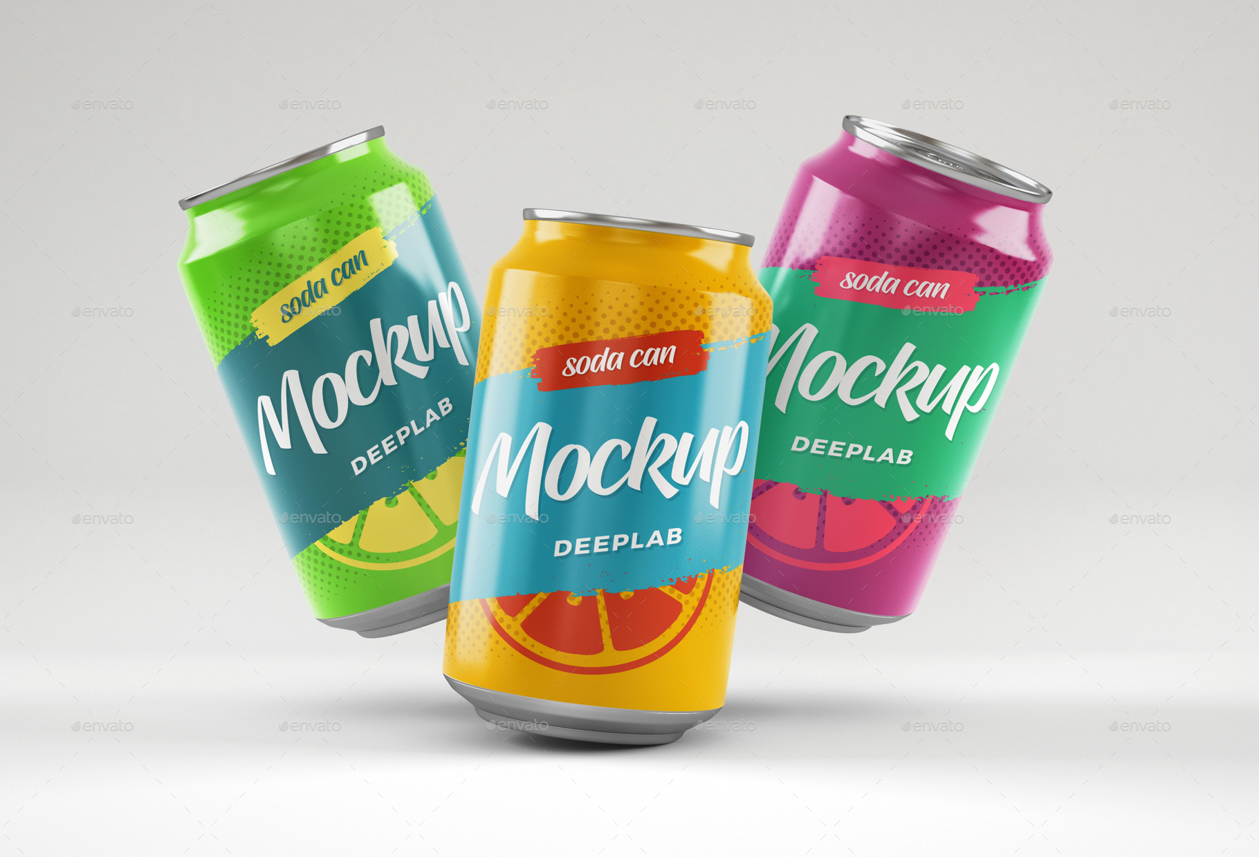 Soda Can Mockup Set by deeplabstudio | GraphicRiver